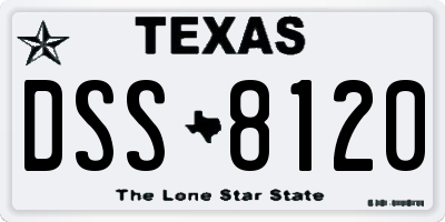 TX license plate DSS8120