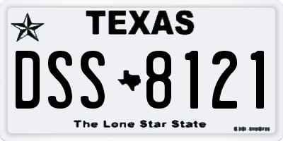 TX license plate DSS8121