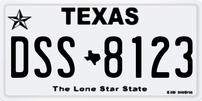 TX license plate DSS8123