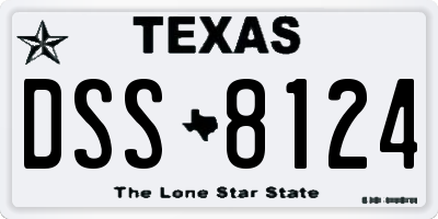TX license plate DSS8124