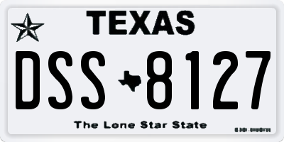 TX license plate DSS8127