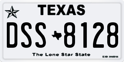 TX license plate DSS8128