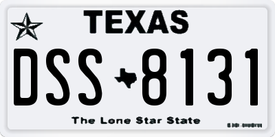 TX license plate DSS8131