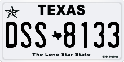 TX license plate DSS8133