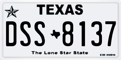 TX license plate DSS8137