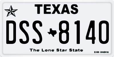 TX license plate DSS8140