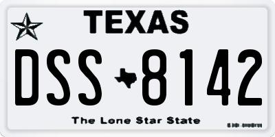 TX license plate DSS8142