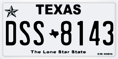 TX license plate DSS8143