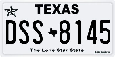 TX license plate DSS8145