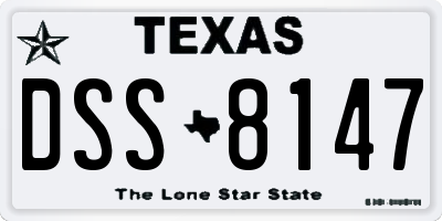 TX license plate DSS8147