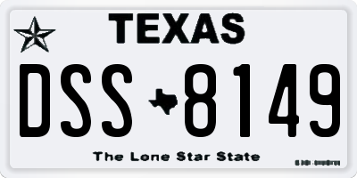 TX license plate DSS8149