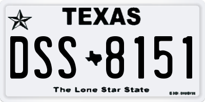 TX license plate DSS8151