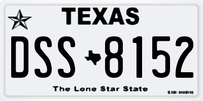 TX license plate DSS8152