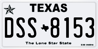 TX license plate DSS8153