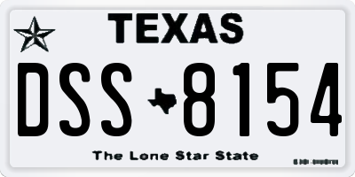 TX license plate DSS8154