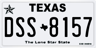 TX license plate DSS8157