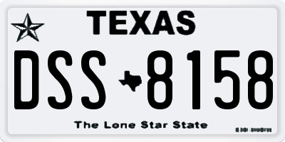 TX license plate DSS8158