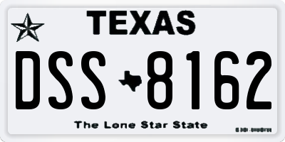 TX license plate DSS8162