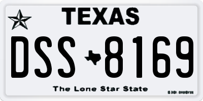 TX license plate DSS8169