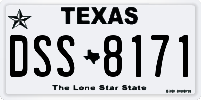TX license plate DSS8171