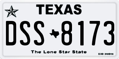 TX license plate DSS8173