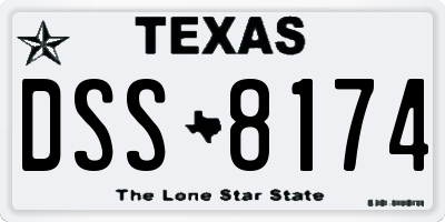 TX license plate DSS8174
