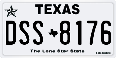 TX license plate DSS8176