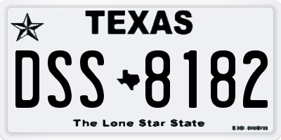 TX license plate DSS8182
