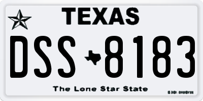 TX license plate DSS8183