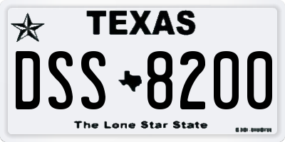 TX license plate DSS8200