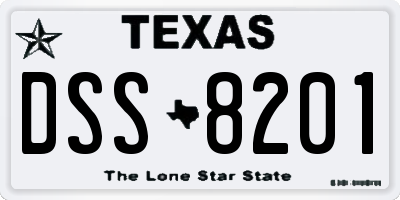 TX license plate DSS8201