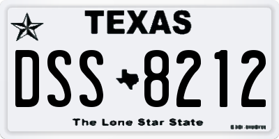 TX license plate DSS8212