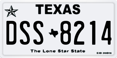 TX license plate DSS8214