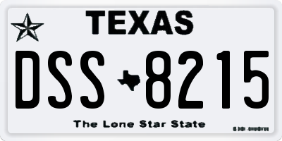 TX license plate DSS8215