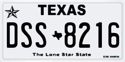 TX license plate DSS8216