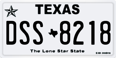 TX license plate DSS8218