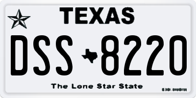 TX license plate DSS8220