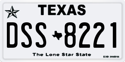 TX license plate DSS8221