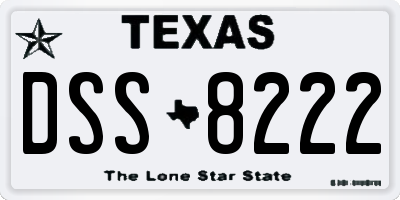 TX license plate DSS8222