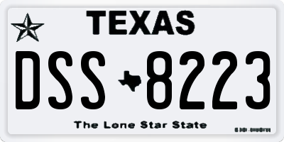 TX license plate DSS8223