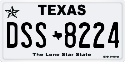 TX license plate DSS8224