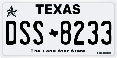 TX license plate DSS8233