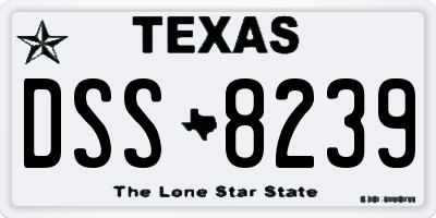 TX license plate DSS8239