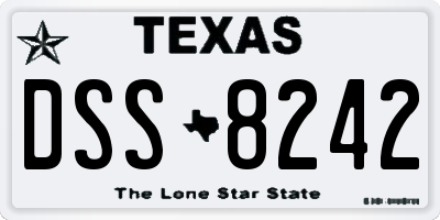 TX license plate DSS8242