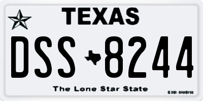 TX license plate DSS8244
