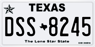 TX license plate DSS8245