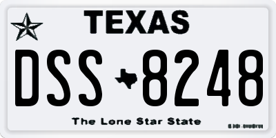 TX license plate DSS8248