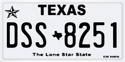 TX license plate DSS8251