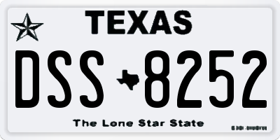 TX license plate DSS8252