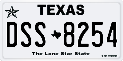 TX license plate DSS8254